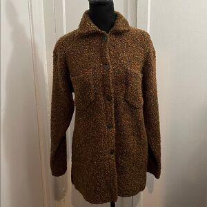 Vintage Basel textured wool-blend shacket